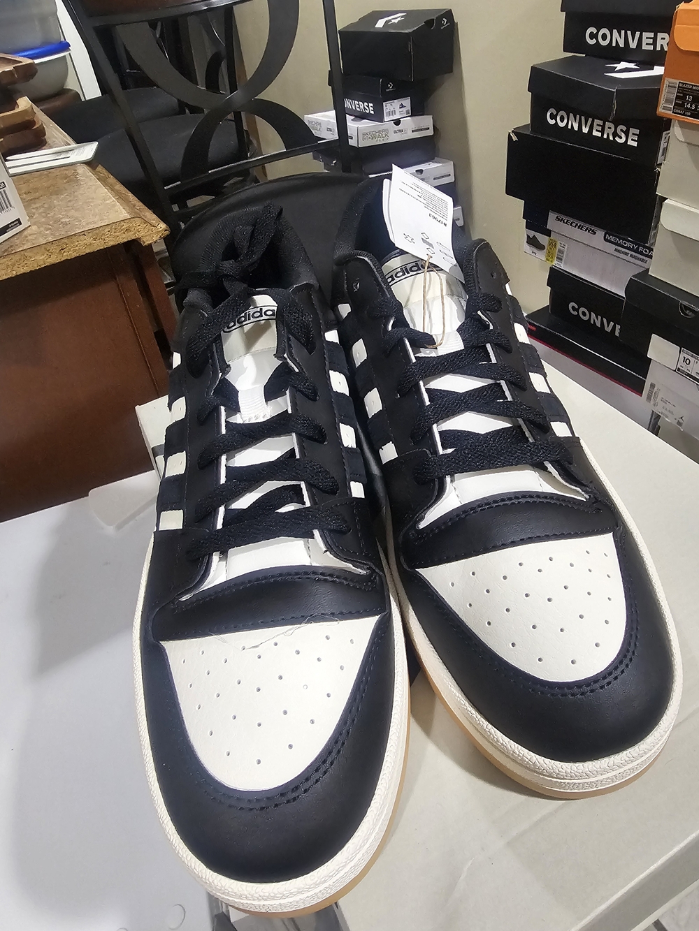 adidas Men’s Black and White Low-Top Sneakers